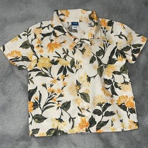 🌈 Old Navy Hawaiian Shirt Sz 6/12M 18/24M Floral Button Down Top